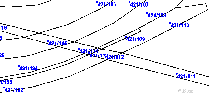 Parcela st. 421/112 v KÚ Vrbová Lhota, Katastrální mapa