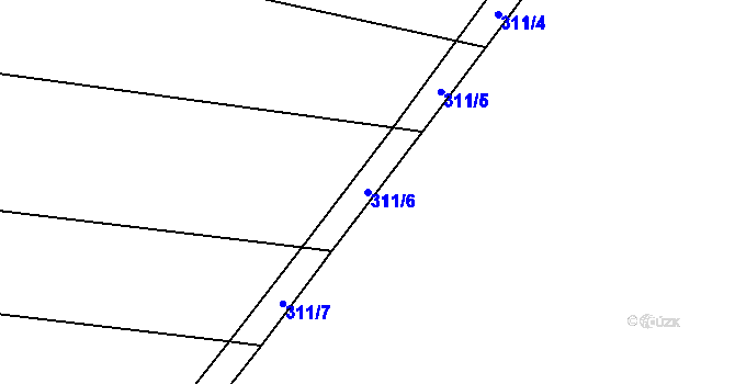 Parcela st. 311/6 v KÚ Vrbová Lhota, Katastrální mapa