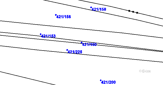 Parcela st. 421/150 v KÚ Vrbová Lhota, Katastrální mapa