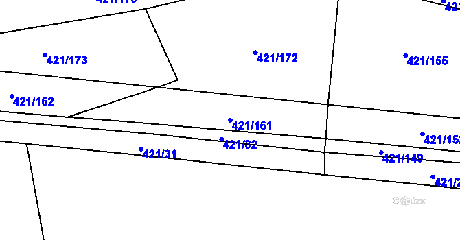 Parcela st. 421/161 v KÚ Vrbová Lhota, Katastrální mapa