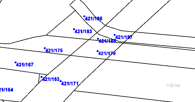 Parcela st. 421/179 v KÚ Vrbová Lhota, Katastrální mapa