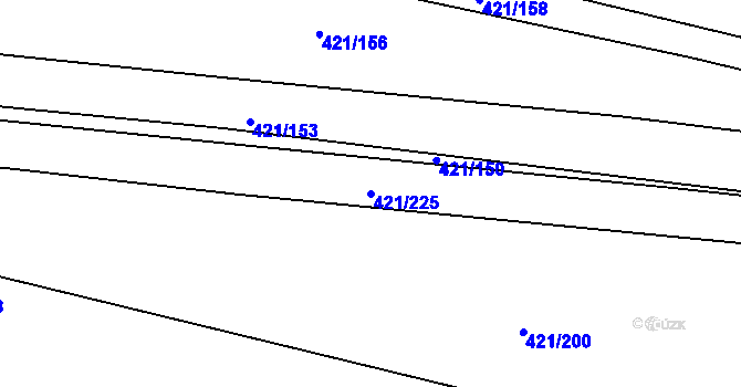 Parcela st. 421/225 v KÚ Vrbová Lhota, Katastrální mapa