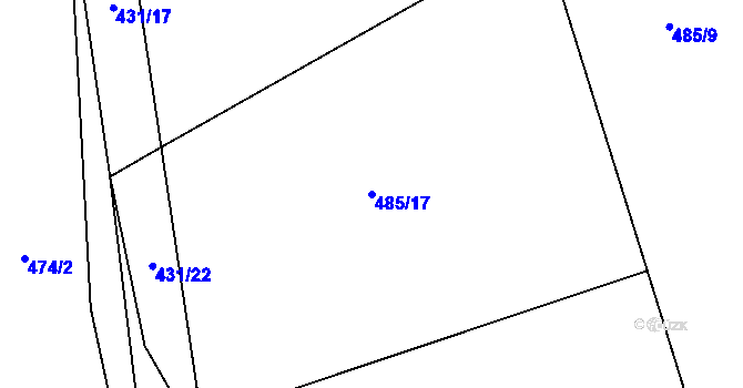 Parcela st. 485/17 v KÚ Vrbová Lhota, Katastrální mapa