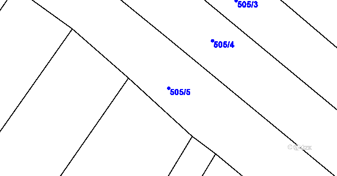 Parcela st. 505/5 v KÚ Vrbová Lhota, Katastrální mapa