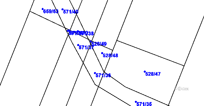 Parcela st. 528/48 v KÚ Vrbová Lhota, Katastrální mapa