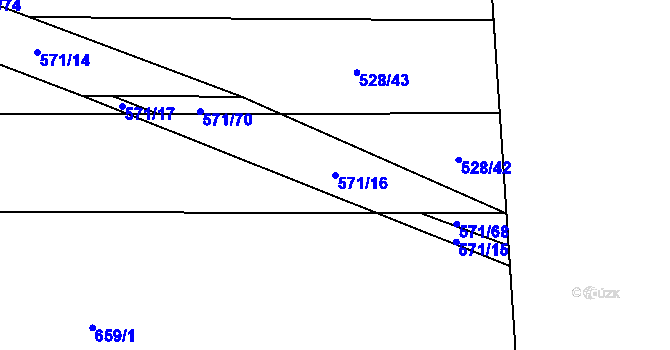 Parcela st. 571/16 v KÚ Vrbová Lhota, Katastrální mapa