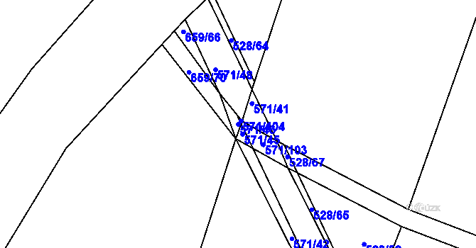 Parcela st. 571/46 v KÚ Vrbová Lhota, Katastrální mapa