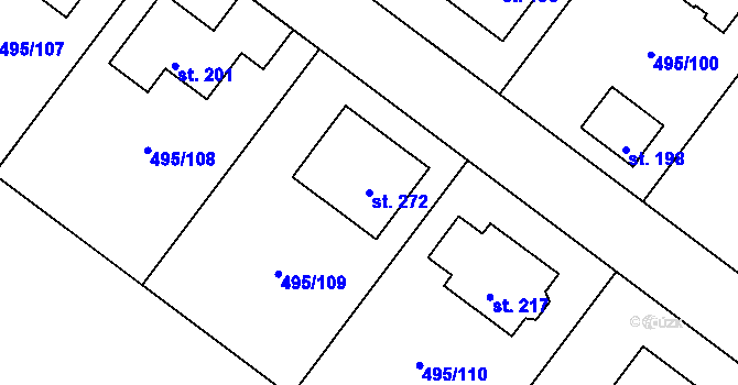 Parcela st. 272 v KÚ Vrbová Lhota, Katastrální mapa