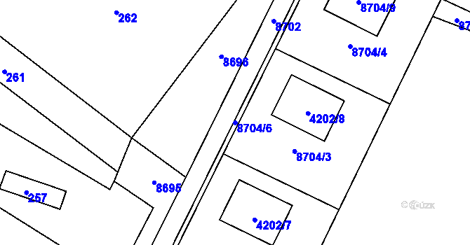 Parcela st. 8704/6 v KÚ Vrbovec, Katastrální mapa