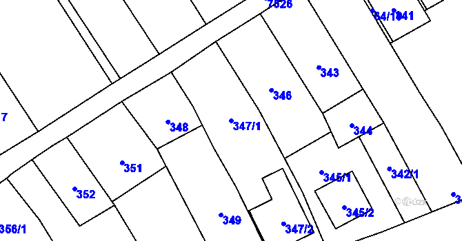 Parcela st. 347/1 v KÚ Vrbovec, Katastrální mapa