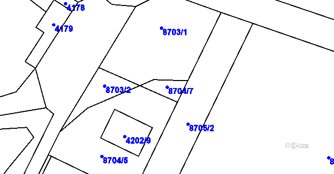 Parcela st. 8704/7 v KÚ Vrbovec, Katastrální mapa