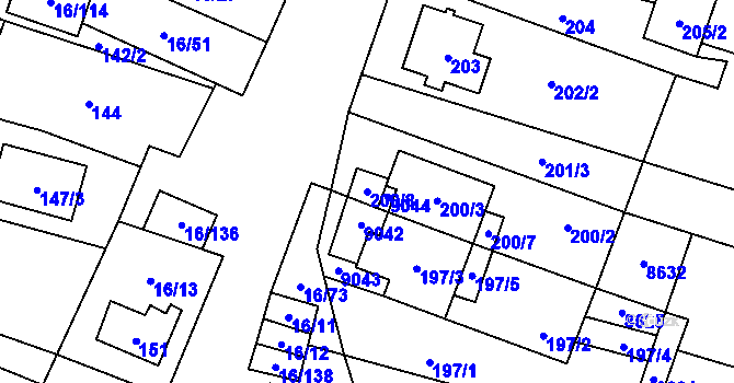 Parcela st. 200/8 v KÚ Vrbovec, Katastrální mapa