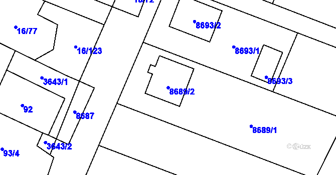 Parcela st. 8689/2 v KÚ Vrbovec, Katastrální mapa
