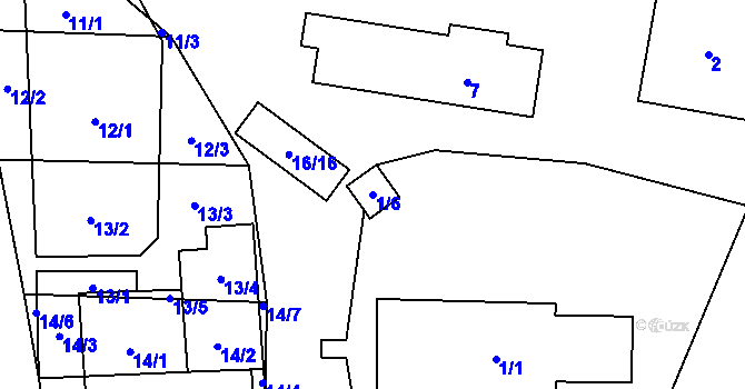 Parcela st. 1/6 v KÚ Vrbovec, Katastrální mapa