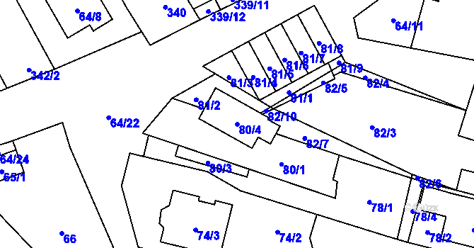 Parcela st. 80/4 v KÚ Vrbovec, Katastrální mapa