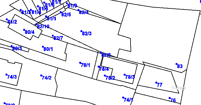 Parcela st. 82/6 v KÚ Vrbovec, Katastrální mapa