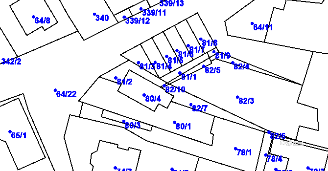 Parcela st. 82/10 v KÚ Vrbovec, Katastrální mapa