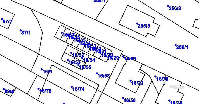 Parcela st. 16/30 v KÚ Vrbovec, Katastrální mapa