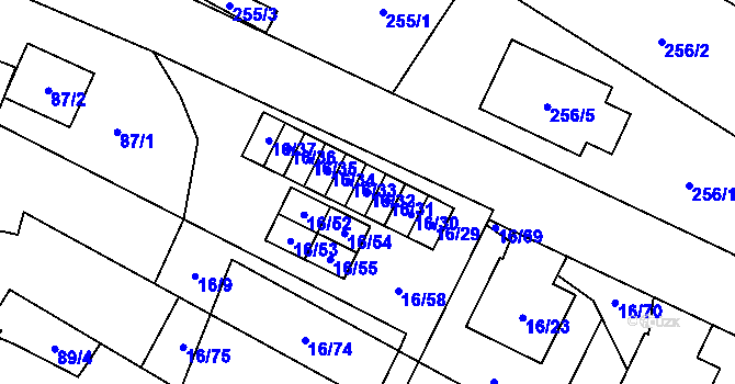 Parcela st. 16/32 v KÚ Vrbovec, Katastrální mapa
