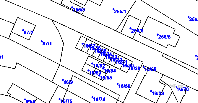 Parcela st. 16/34 v KÚ Vrbovec, Katastrální mapa