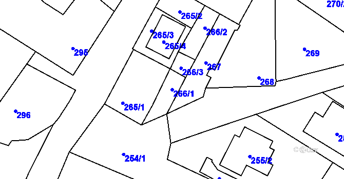 Parcela st. 266/1 v KÚ Vrbovec, Katastrální mapa