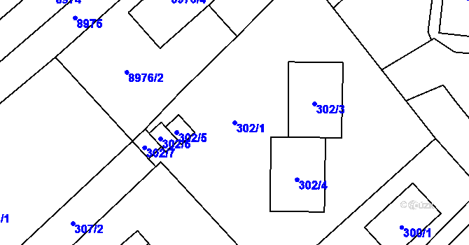 Parcela st. 302/1 v KÚ Vrbovec, Katastrální mapa