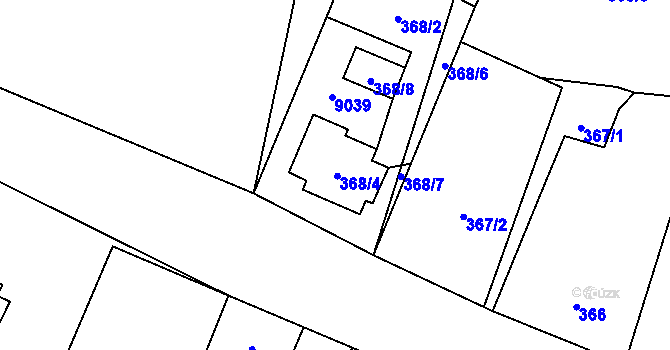 Parcela st. 368/4 v KÚ Vrbovec, Katastrální mapa