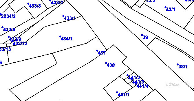 Parcela st. 437 v KÚ Vrbovec, Katastrální mapa