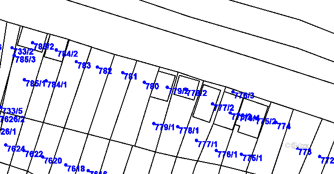 Parcela st. 779/2 v KÚ Vrbovec, Katastrální mapa
