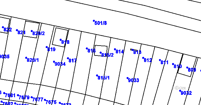 Parcela st. 815/2 v KÚ Vrbovec, Katastrální mapa