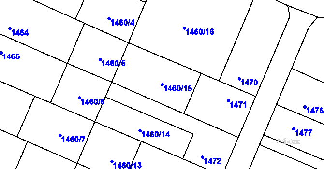 Parcela st. 1460/15 v KÚ Vrbovec, Katastrální mapa