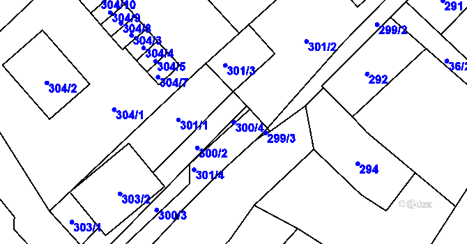 Parcela st. 300/4 v KÚ Vrbovec, Katastrální mapa