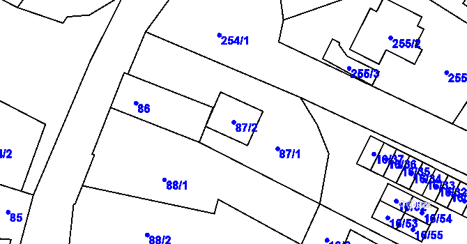 Parcela st. 87/2 v KÚ Vrbovec, Katastrální mapa