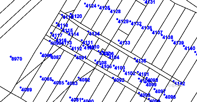 Parcela st. 4107 v KÚ Vrbovec, Katastrální mapa