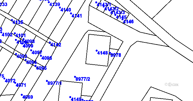 Parcela st. 4148 v KÚ Vrbovec, Katastrální mapa