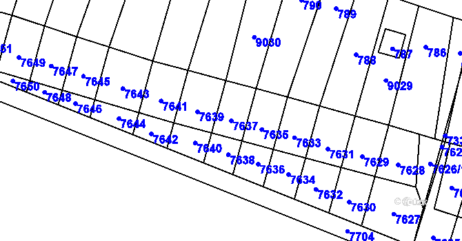 Parcela st. 7637 v KÚ Vrbovec, Katastrální mapa