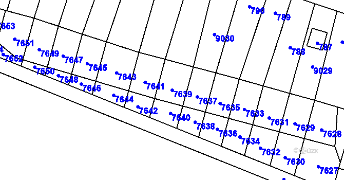 Parcela st. 7639 v KÚ Vrbovec, Katastrální mapa
