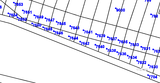 Parcela st. 7642 v KÚ Vrbovec, Katastrální mapa
