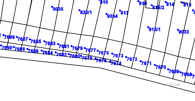 Parcela st. 7675 v KÚ Vrbovec, Katastrální mapa