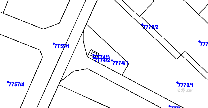 Parcela st. 7774 v KÚ Vrbovec, Katastrální mapa