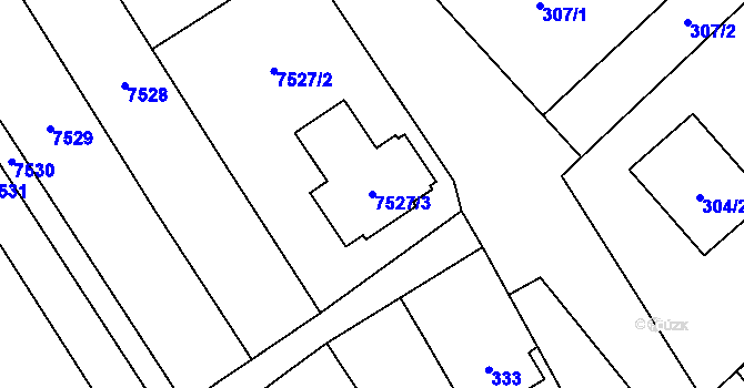 Parcela st. 7527/3 v KÚ Vrbovec, Katastrální mapa