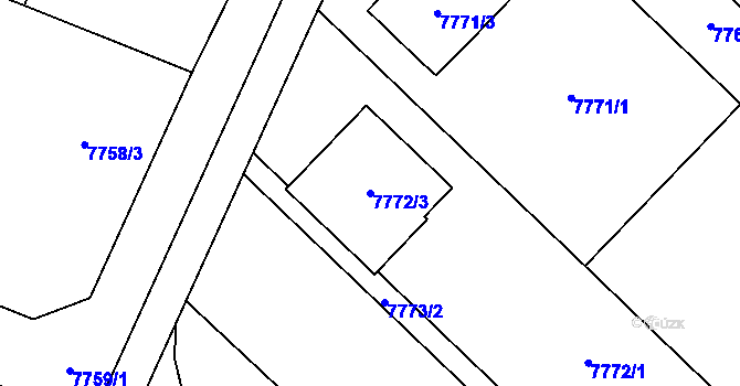 Parcela st. 7772/3 v KÚ Vrbovec, Katastrální mapa