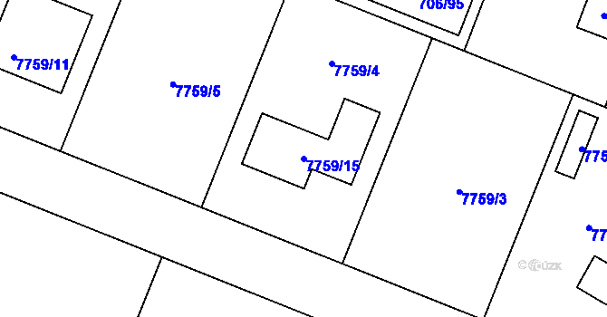 Parcela st. 7759/15 v KÚ Vrbovec, Katastrální mapa