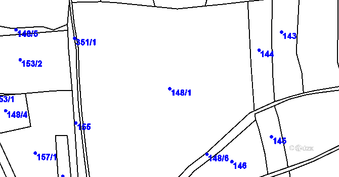 Parcela st. 148/1 v KÚ Držov, Katastrální mapa