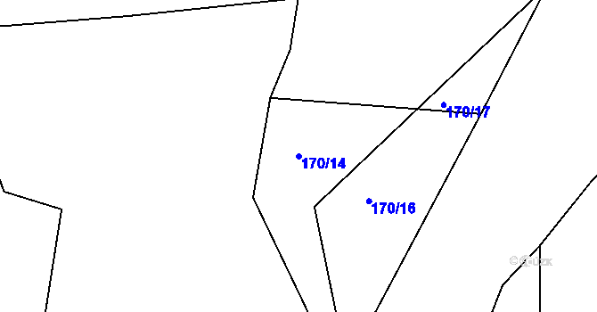 Parcela st. 170/14 v KÚ Držov, Katastrální mapa