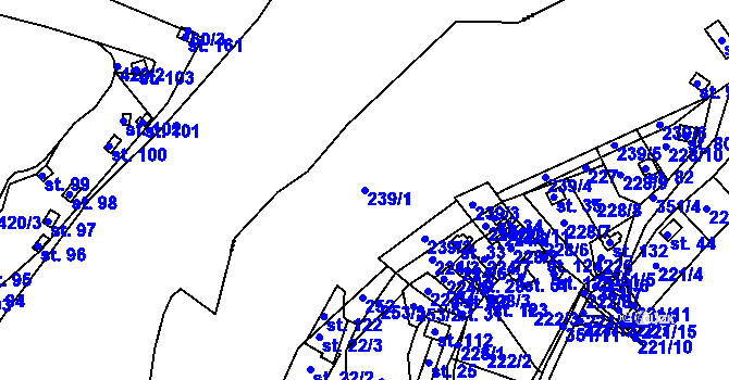 Parcela st. 239/1 v KÚ Vojníkov, Katastrální mapa