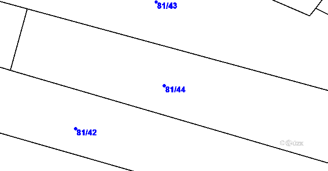 Parcela st. 81/44 v KÚ Vrcovice, Katastrální mapa