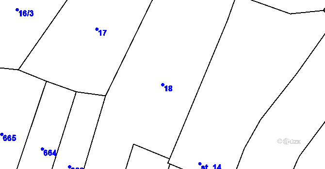Parcela st. 18 v KÚ Sedliště nad Úslavou, Katastrální mapa