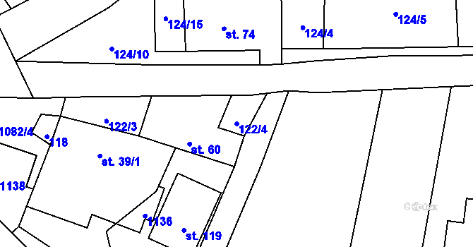 Parcela st. 122/4 v KÚ Sedliště nad Úslavou, Katastrální mapa