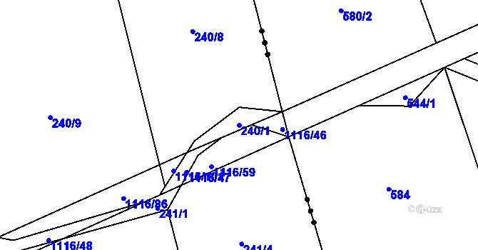 Parcela st. 240/1 v KÚ Sedliště nad Úslavou, Katastrální mapa